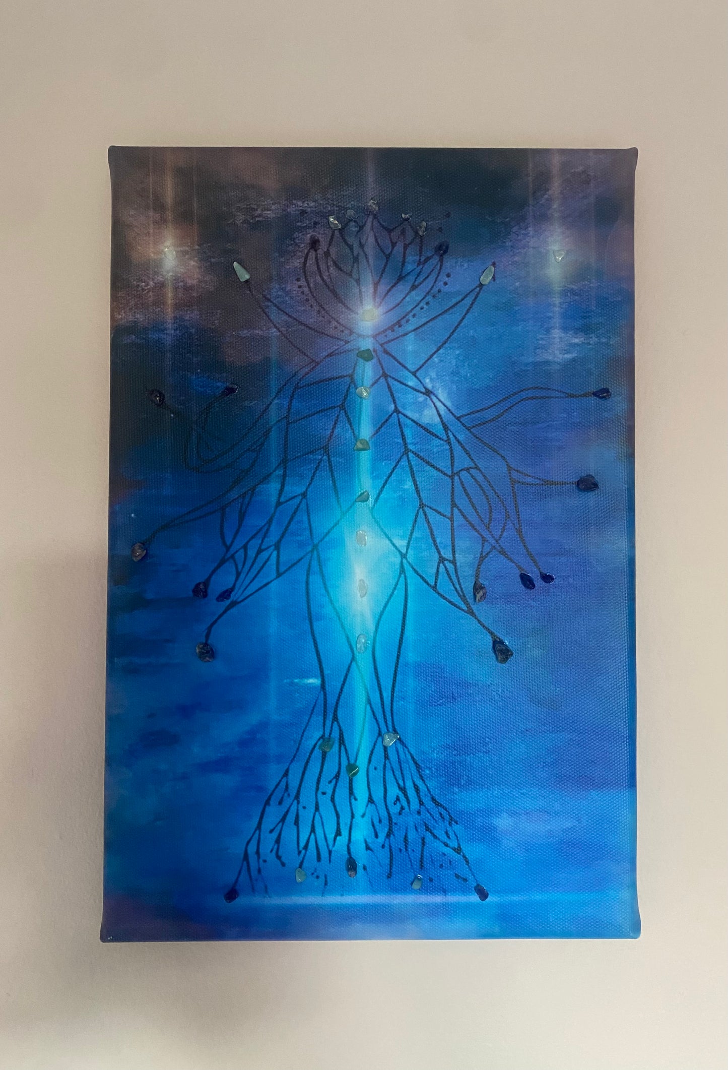 Guardian Angel Wall Art with Amethyst, Quartz & Green Aventurine