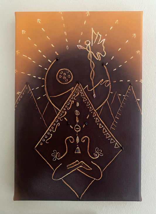 Meditation Art with Garnet, Red Aventurine & Carnelian