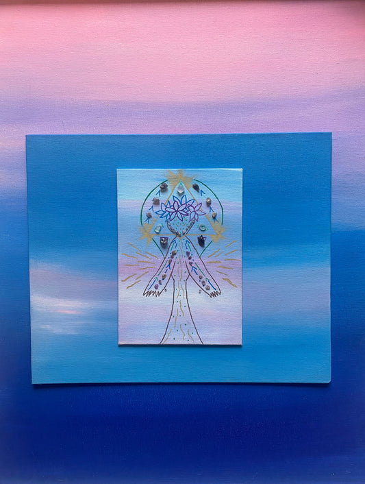 Grounded, Luminous, and Rising. Original art work